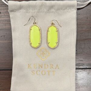 Kendra Scott Yellow Earrings with Gold Accents